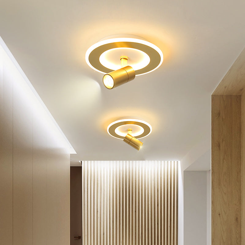 Modern LED Flush Mount 1 Spotlight Metal Ceiling Mounted Light for Hallway
