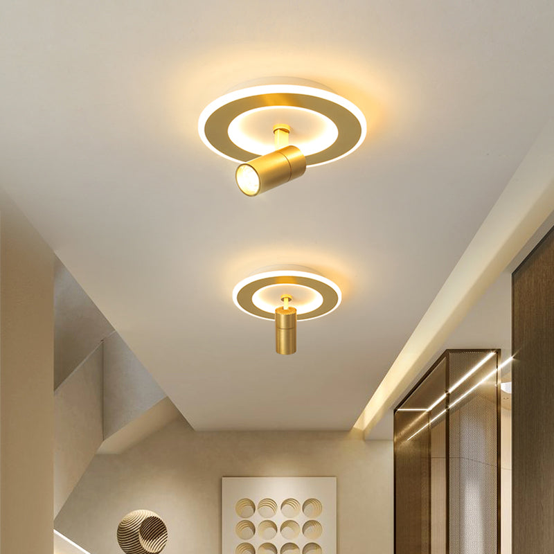 Modern LED Flush Mount 1 Spotlight Metal Ceiling Mounted Light for Hallway