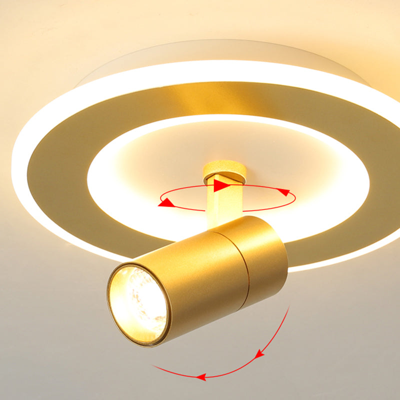 Modern LED Flush Mount 1 Spotlight Metal Ceiling Mounted Light for Hallway