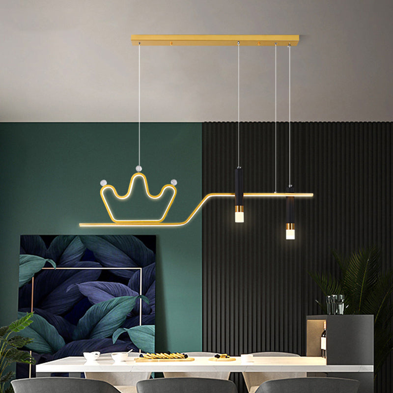 Linear LED Island Chandelier Lights Metal Modern Hanging Lamp for Dining Room