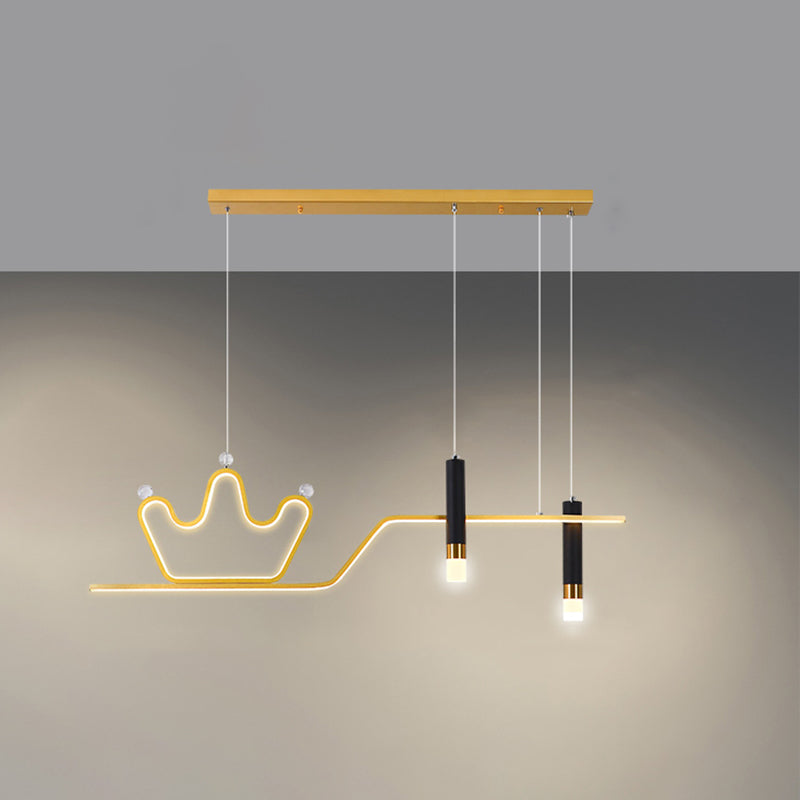 Linear LED Island Chandelier Lights Metal Modern Hanging Lamp for Dining Room