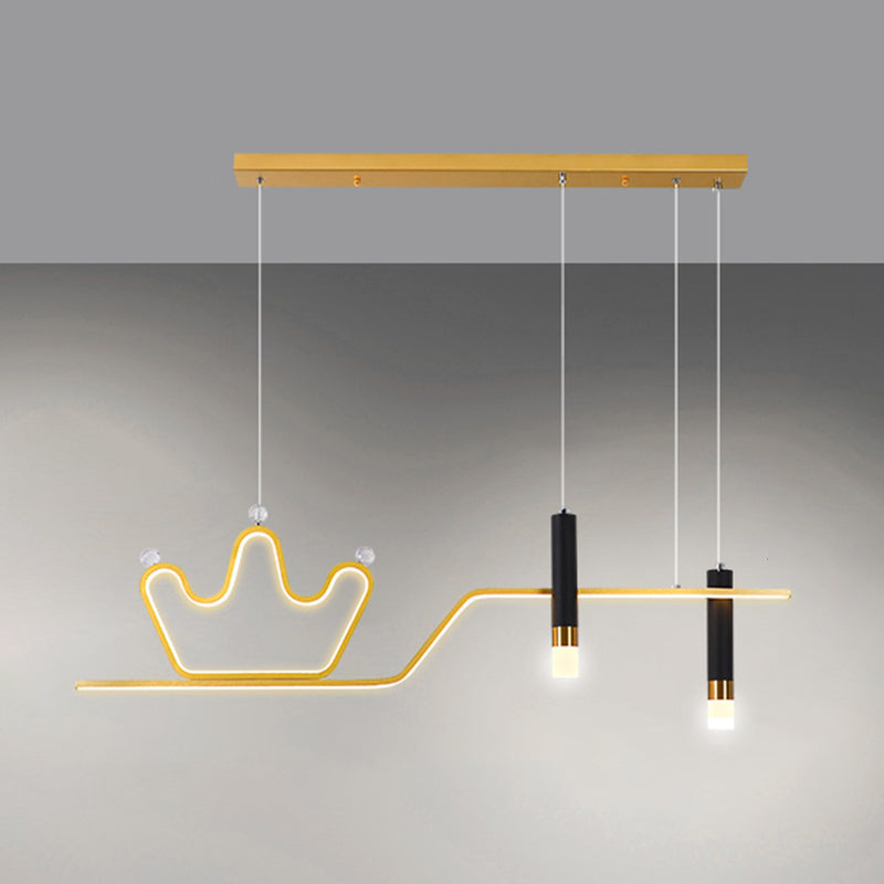 Linear LED Island Chandelier Lights Metal Modern Hanging Lamp for Dining Room