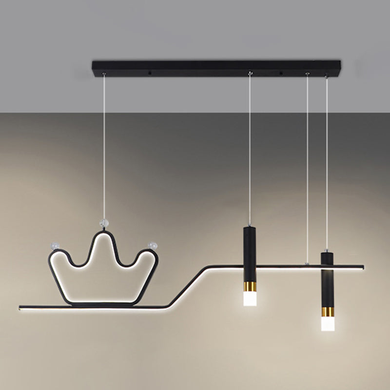 Linear LED Island Chandelier Lights Metal Modern Hanging Lamp for Dining Room
