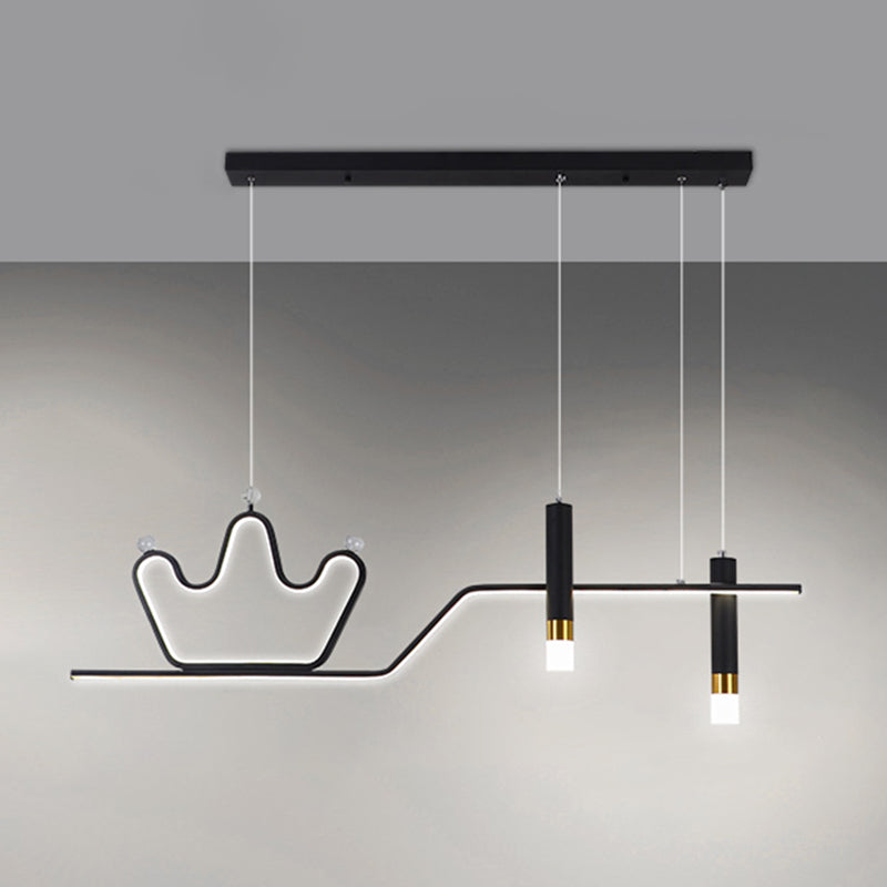 Linear LED Island Chandelier Lights Metal Modern Hanging Lamp for Dining Room