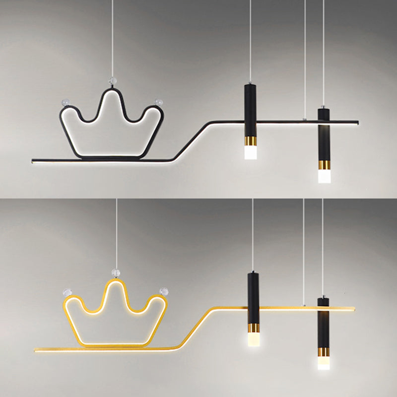 Linear LED Island Chandelier Lights Metal Modern Hanging Lamp for Dining Room