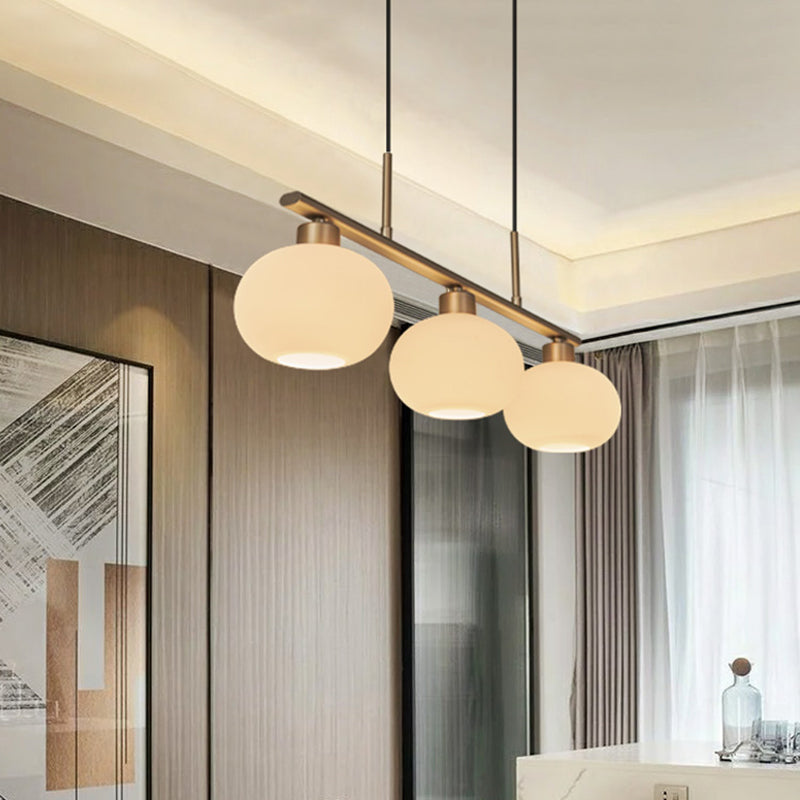 Luces de araña de isla moderna luces de techo colgantes de vidrio blanco para comedor