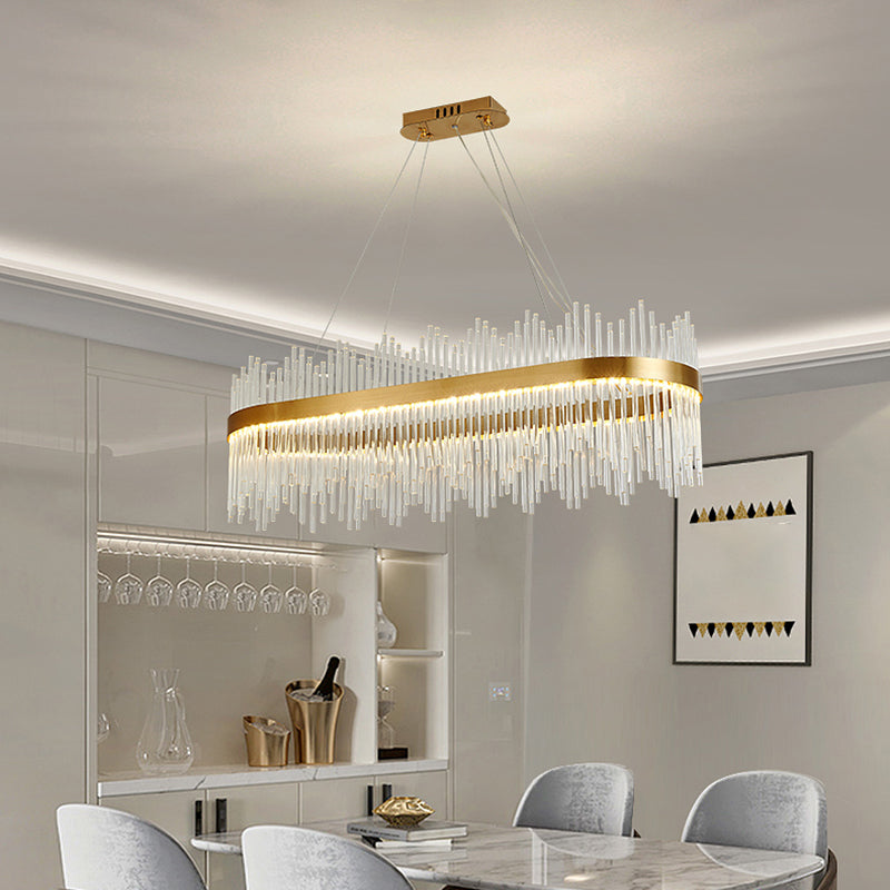 Luci a sospensione contemporanea illuminazione isola lineare lampada sospesa in oro