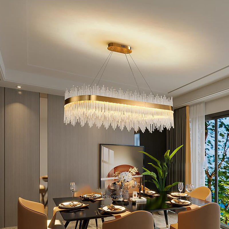 Modern Lighting Chandelier Linear Island Lighting Hanging Island Lights Glass Island Pendants