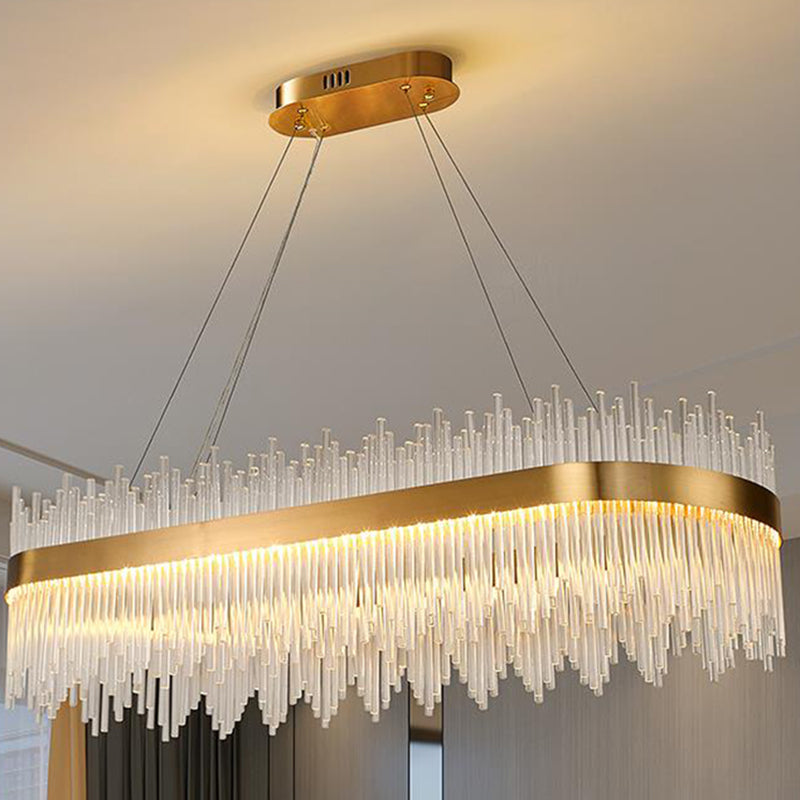 Modern Lighting Chandelier Linear Island Lighting Hanging Island Lights Glass Island Pendants