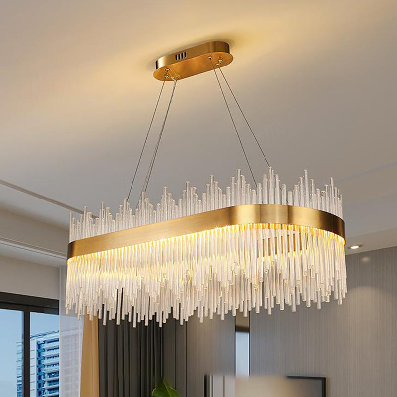 Modern Lighting Chandelier Linear Island Lighting Hanging Island Lights Glass Island Pendants