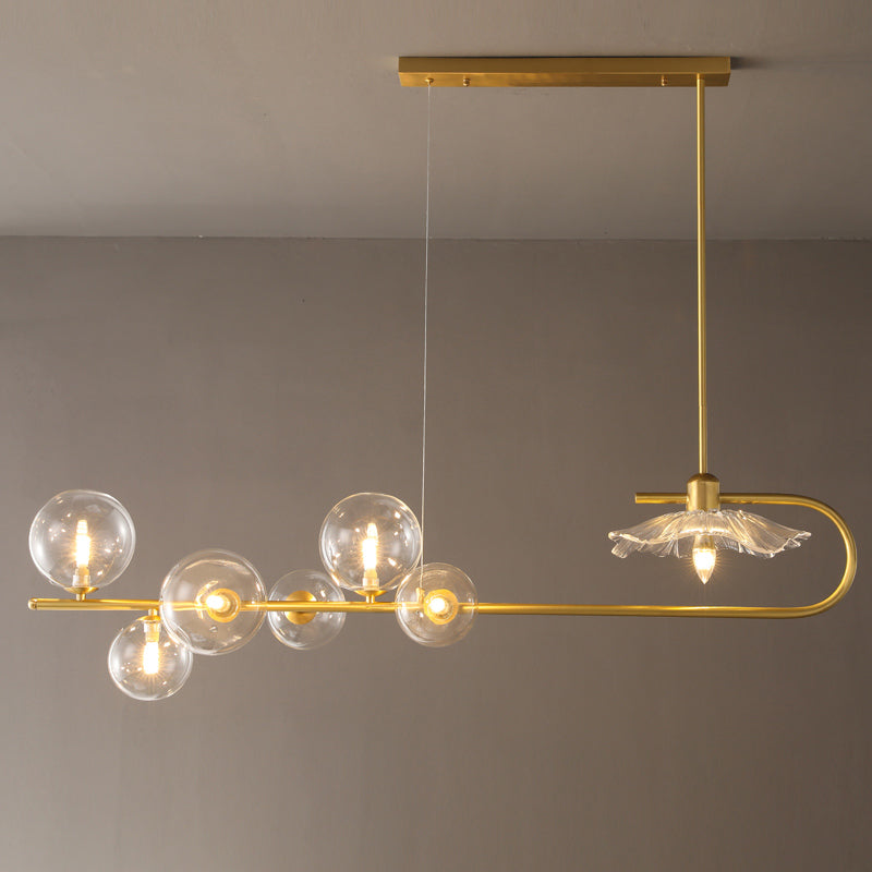 Luci a sospensione contemporanea illuminazione isola lineare lampada sospesa in oro