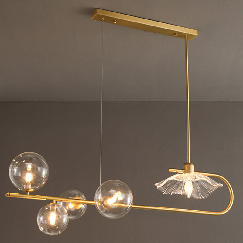 Luci a sospensione contemporanea illuminazione isola lineare lampada sospesa in oro