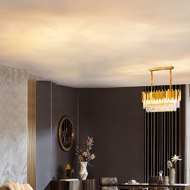 Luci a sospensione contemporanea illuminazione isola lineare lampada sospesa in oro