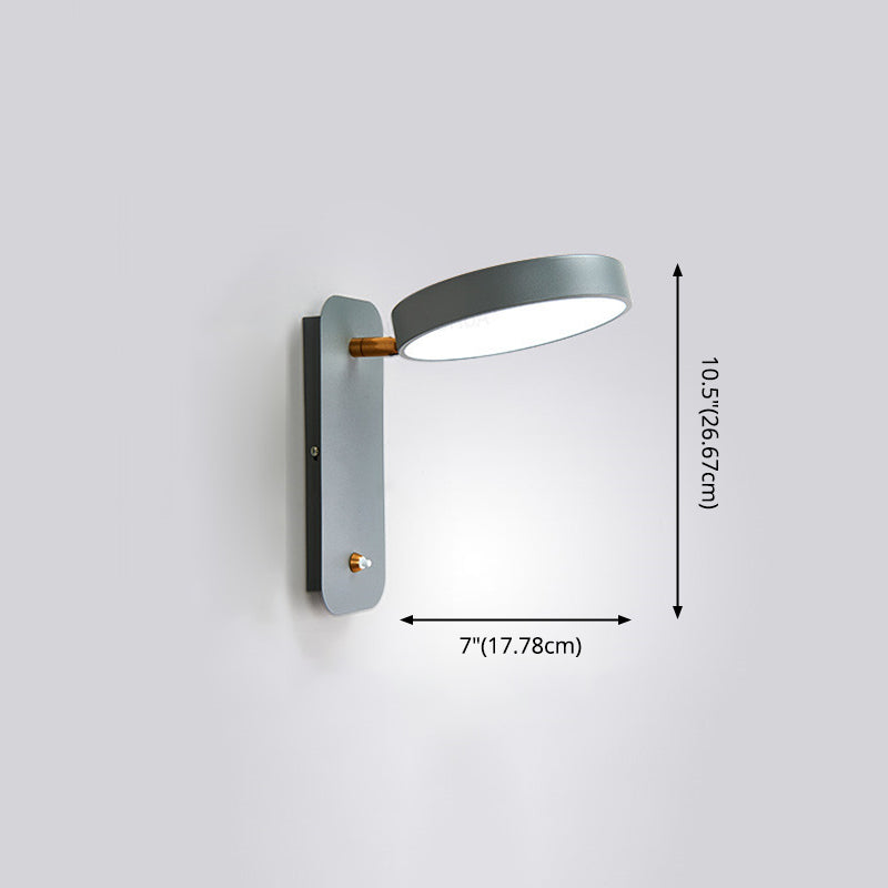 Modern Nordic LED Macaron Wall Lamp Wrought Iron Circular Wall Sconce with Acrylic Shade