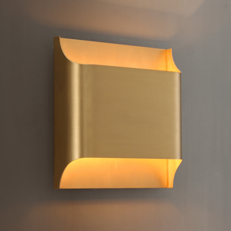 Rectangular Brass Sconces Wall Lights Modern Style 1-Light Wall Sconce Light Fixtures