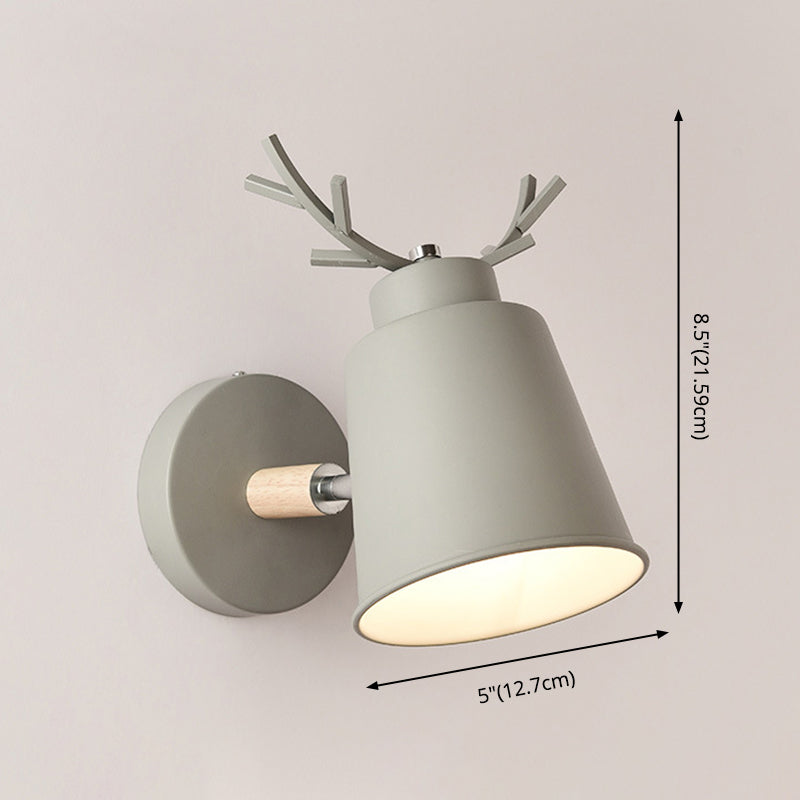1-Light Unique Shade Wall Sconce Modren Nordic Macarons Style Metal Wall Lighting in White and Green