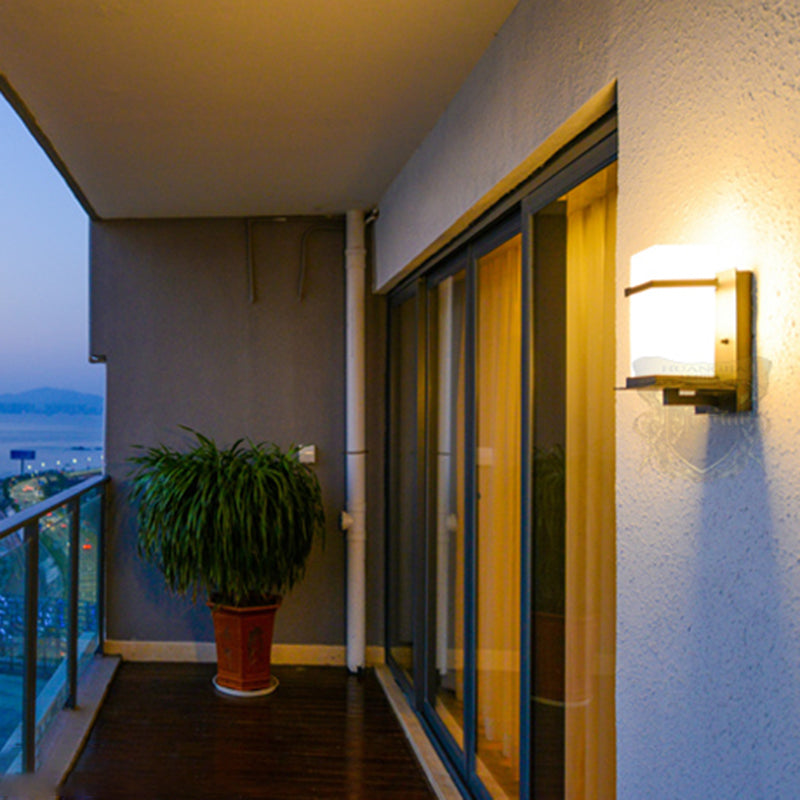 Modern Simple Style Retangular Shade Wall Sconce LED Metal 1 Light Sconces in Black Finish