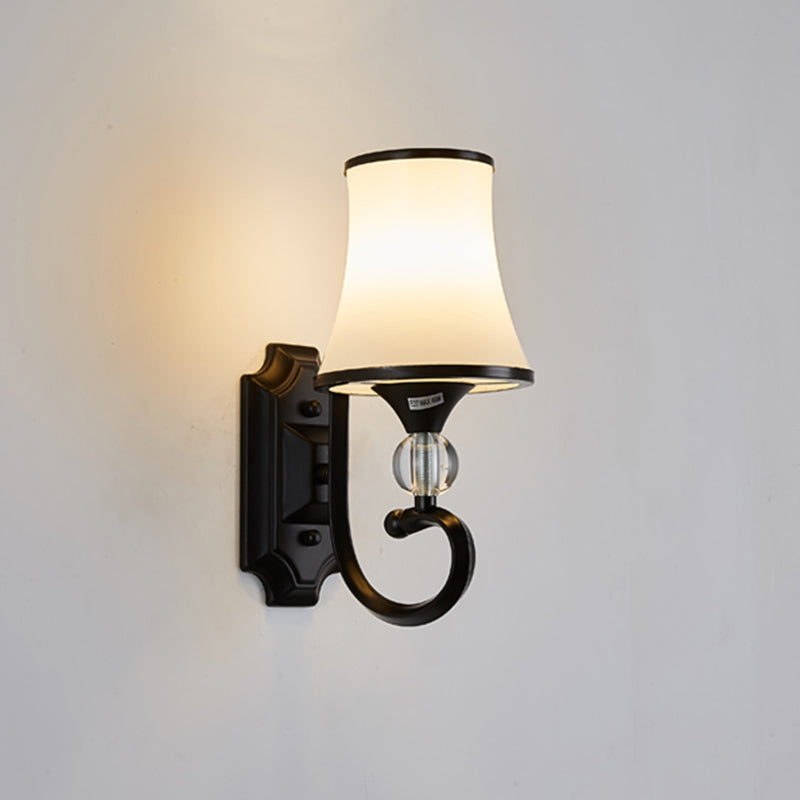 1-Licht geometrische Wandleuchten moderne einfache Style-Glas-Wandbeleuchtung in Schwarz