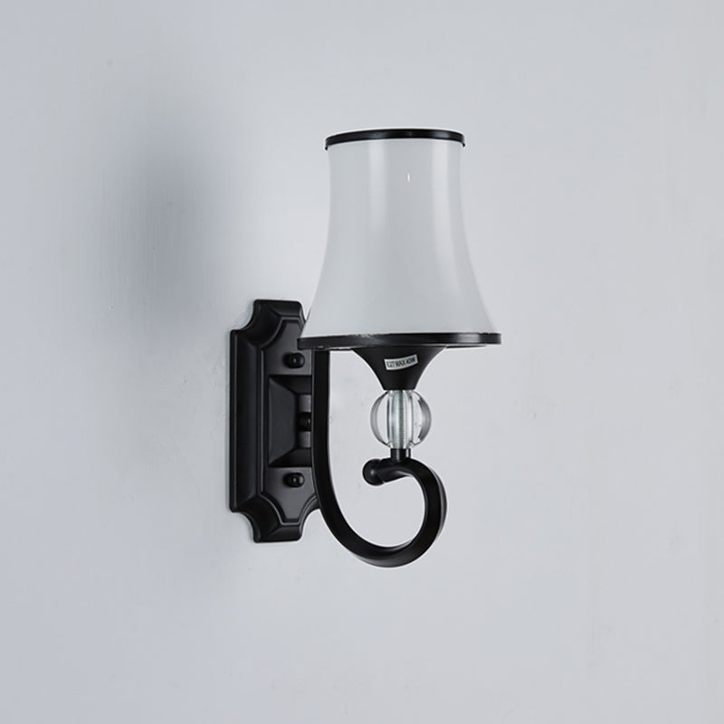 1-Licht geometrische Wandleuchten moderne einfache Style-Glas-Wandbeleuchtung in Schwarz