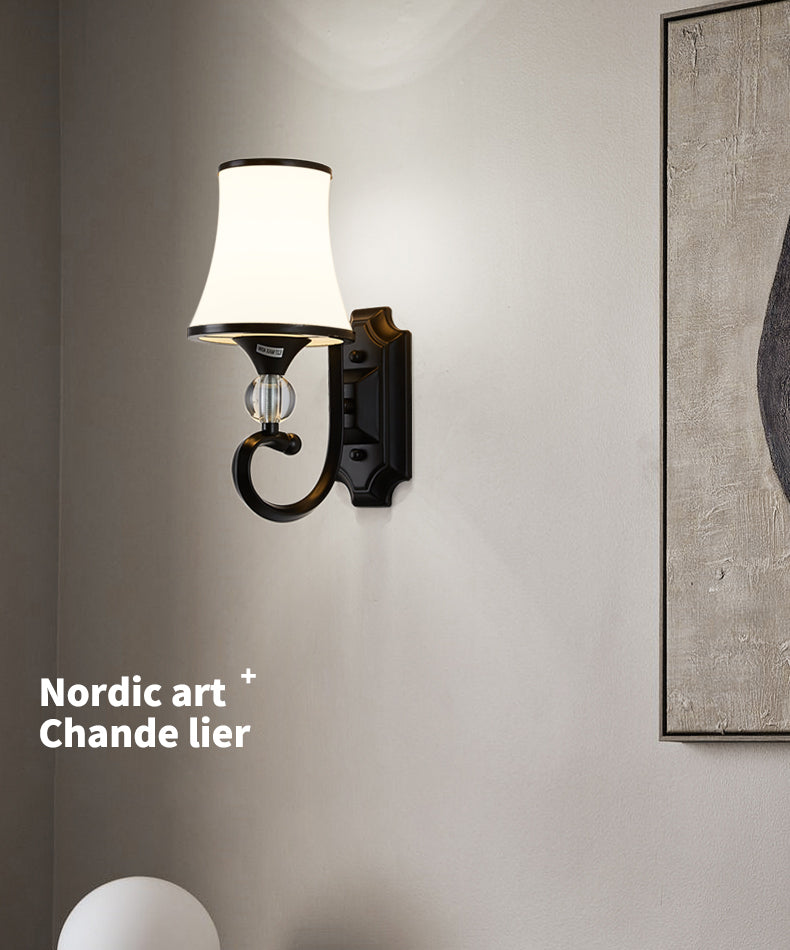 1-Licht geometrische Wandleuchten moderne einfache Style-Glas-Wandbeleuchtung in Schwarz