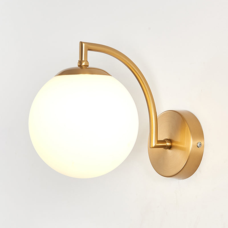 1-licht ronde wand SCONCE Moderne eenvoudige stijl glazen wandverlichting in zwart en goud