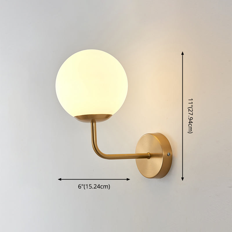 1-licht ronde wand SCONCE Moderne eenvoudige stijl glazen wandverlichting in zwart en goud