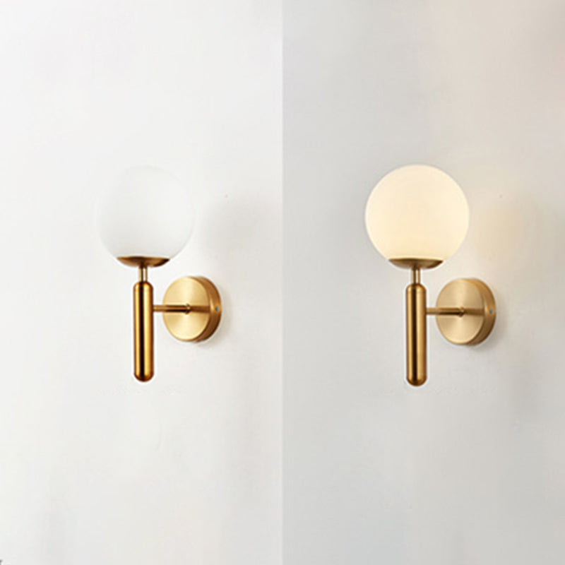1-licht ronde wand SCONCE Moderne eenvoudige stijl glazen wandverlichting in zwart en goud