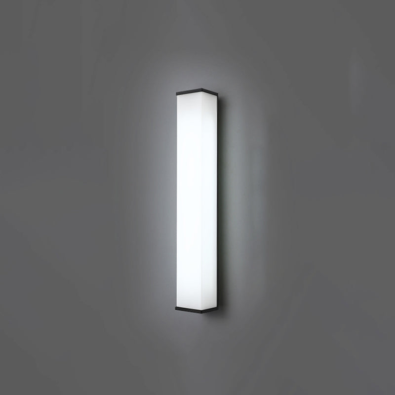 Modern Simple Style Retangular Shade Wall Sconce Metal and Glass 1 Light Sconces in Black Finish