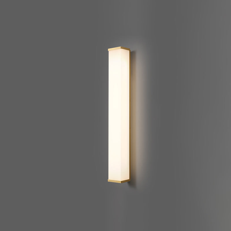 Modern Simple Style Retangular Shade Wall Sconce Metal and Glass 1 Light Sconces in Black Finish