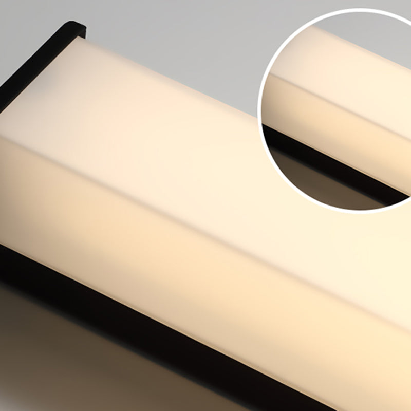 Modern Simple Style Retangular Shade Wall Sconce Metal and Glass 1 Light Sconces in Black Finish