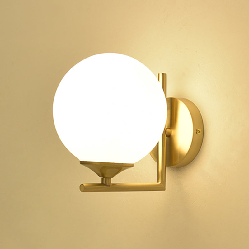 Modern Simple Style Geometric Shade Wall Sconce Metal and Glass 1 Light Sconces in Gold Finish