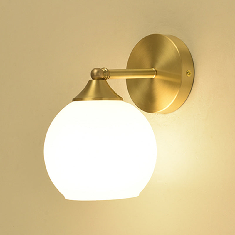 Modern Simple Style Geometric Shade Wall Sconce Metal and Glass 1 Light Sconces in Gold Finish