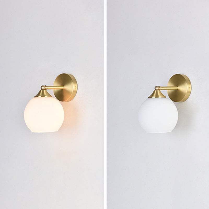 Modern Simple Style Geometric Shade Wall Sconce Metal and Glass 1 Light Sconces in Gold Finish