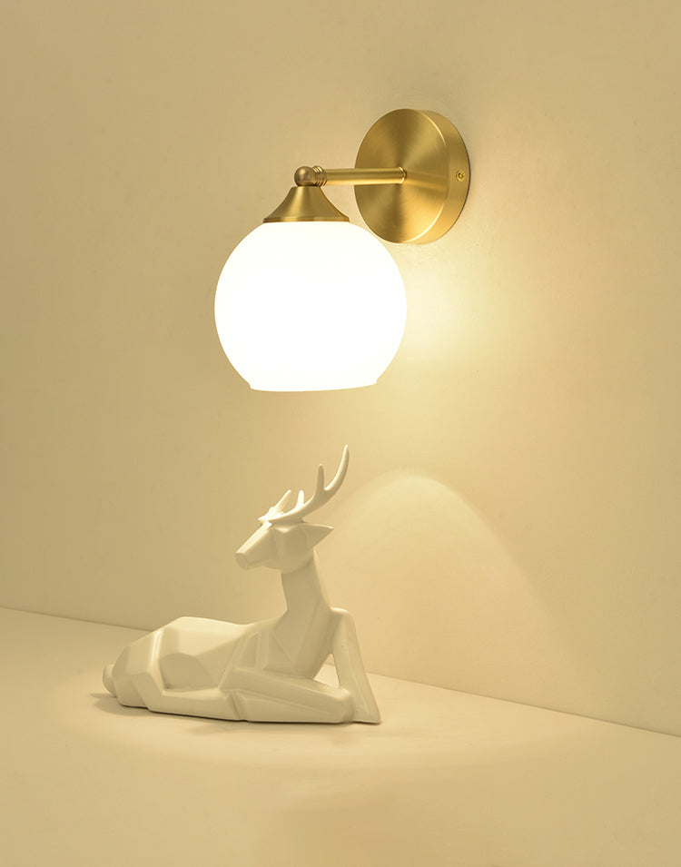 Modern Simple Style Geometric Shade Wall Sconce Metal and Glass 1 Light Sconces in Gold Finish