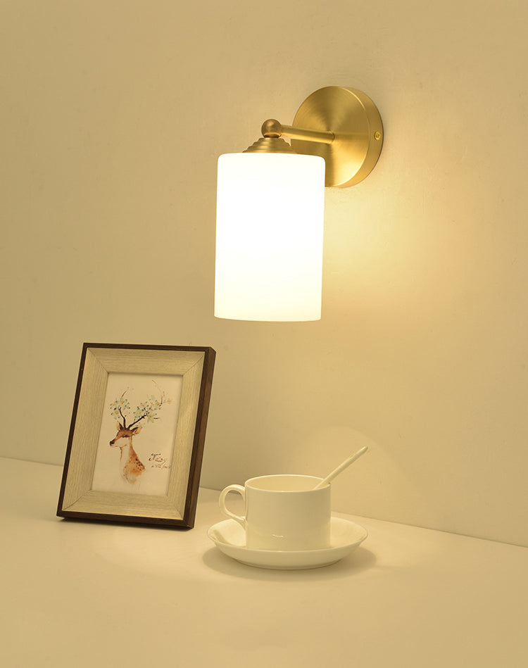 Modern Simple Style Geometric Shade Wall Sconce Metal and Glass 1 Light Sconces in Gold Finish