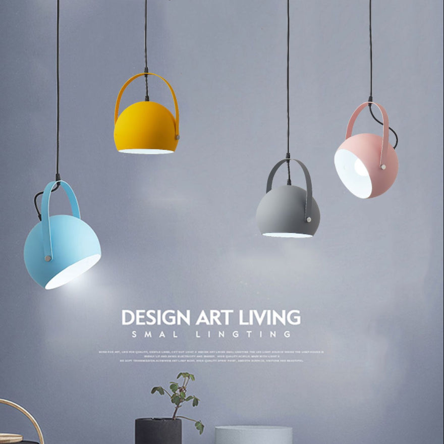 Modern Creative Macaron Pendant Light Lacquered Aluminium Hanging Lamp for Dining Rooom