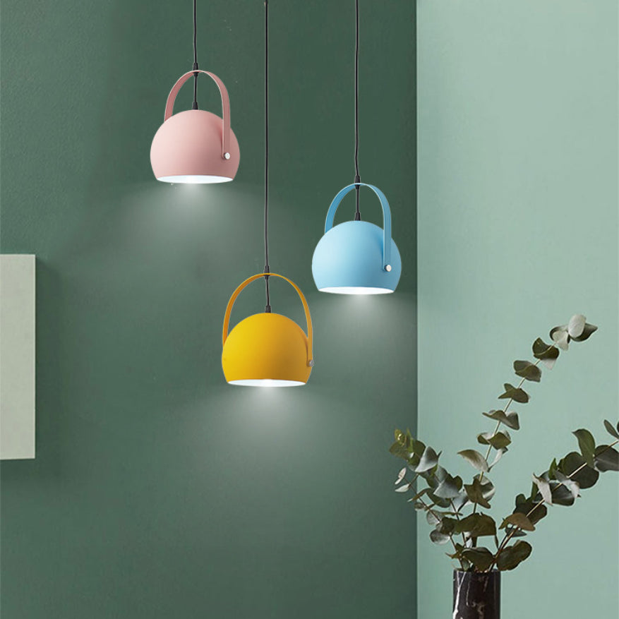 Modern Creative Macaron Pendant Light Lacquered Aluminium Hanging Lamp for Dining Rooom