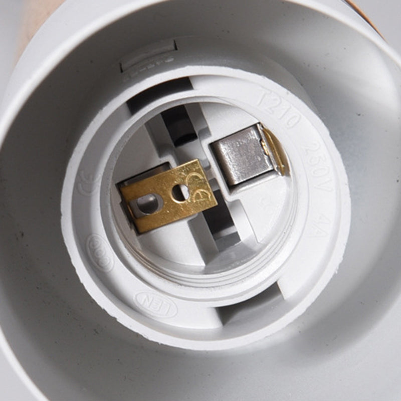 Modern Concise Single Pendant Light Wooden Cylindroid Macaron Hanging Lamp with Wrought Iron Shade