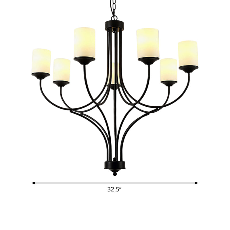 Cilindro Candelier Candelier de ópalo tradicional 7 luces APELÍTULO DE HOGAR NEGRO