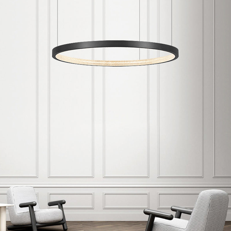 Clear Acrylic Shade Minimalist Suspension Light for Living Room Dinning Room