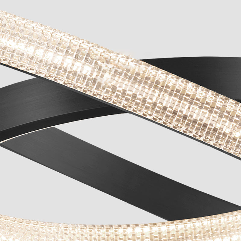 Clear Acrylic Shade Minimalist Suspension Light for Living Room Dinning Room