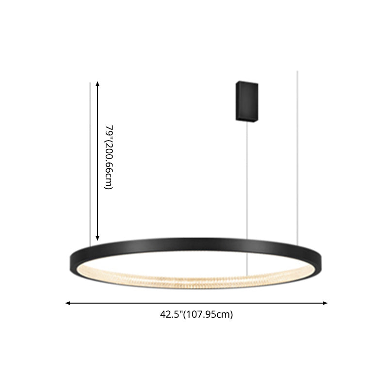 Clear Acrylic Shade Minimalist Suspension Light for Living Room Dinning Room