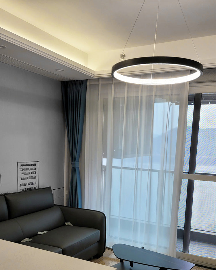 Clear Acrylic Shade Minimalist Suspension Light for Living Room Dinning Room