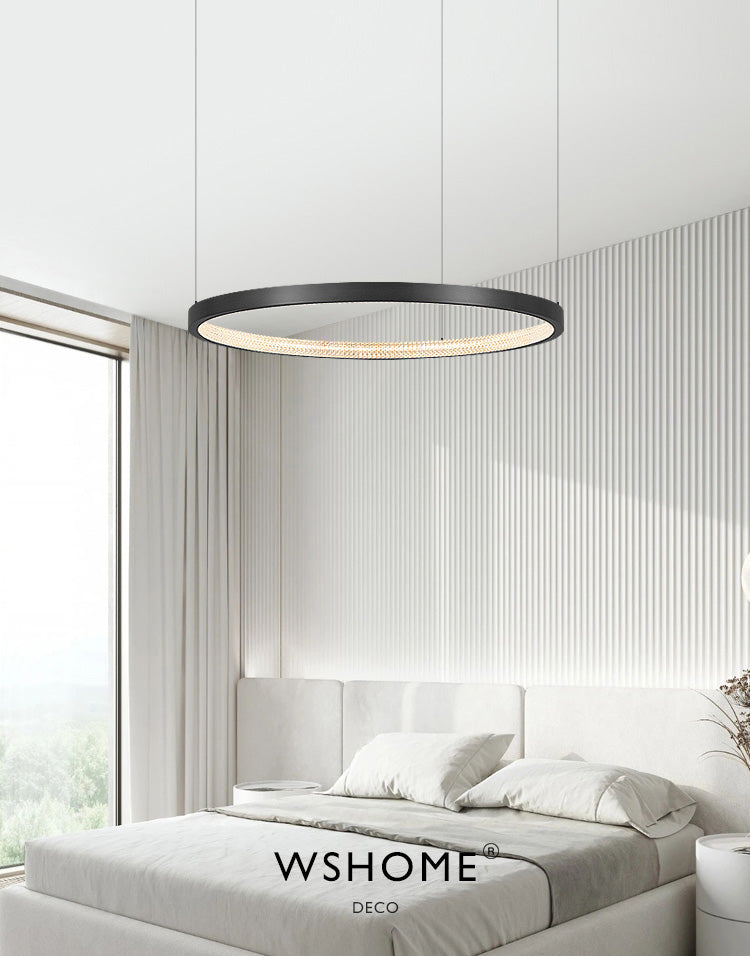 Clear Acrylic Shade Minimalist Suspension Light for Living Room Dinning Room