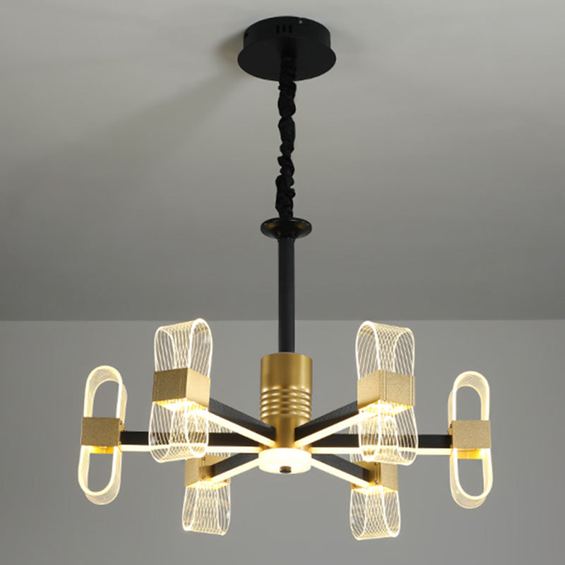 Modern LED Hanging Chandelier Clear Acrylic Shade for Living Room Dining Room