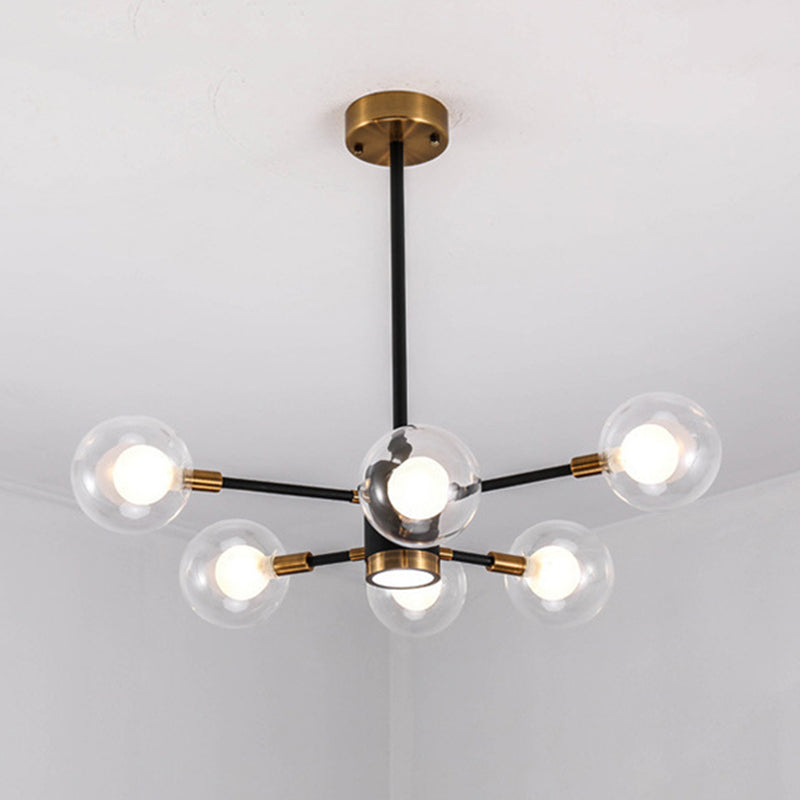 Globe Chandelier Light Fixture Modern Glass Pendant Lighting for Restaurant