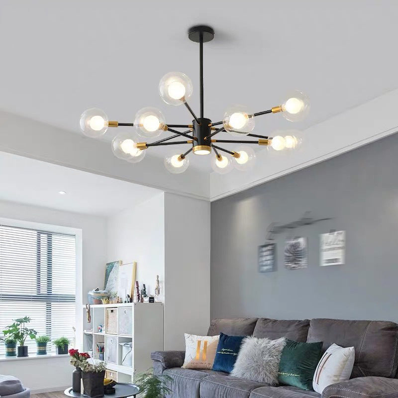 Globe Chandelier Light Fixture Modern Glass Pendant Lighting for Restaurant