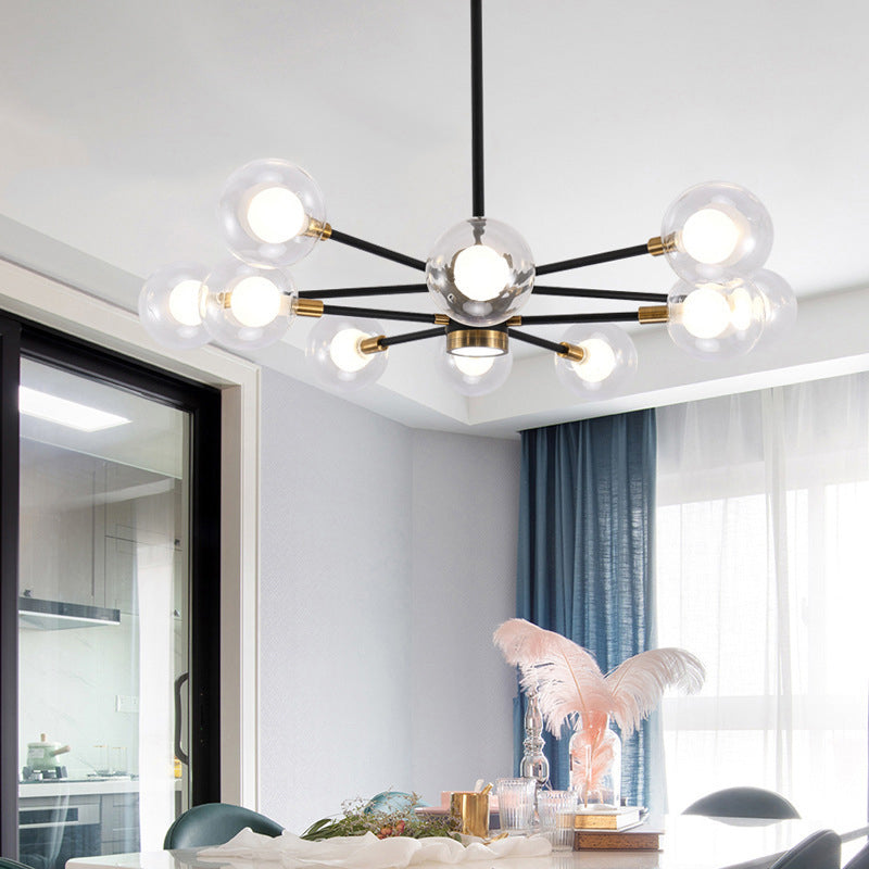 Globe Chandelier Light Fixture Modern Glass Pendant Lighting for Restaurant