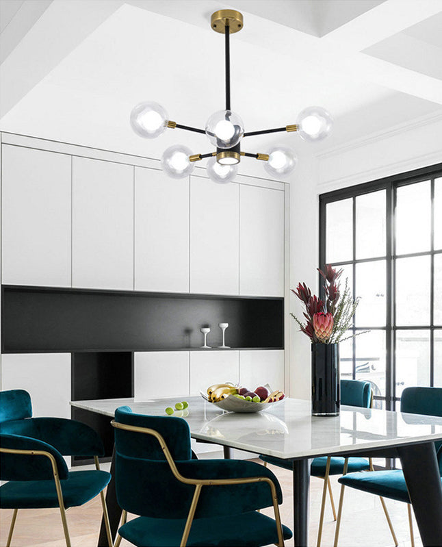 Globe Chandelier Light Fixture Modern Glass Pendant Lighting for Restaurant