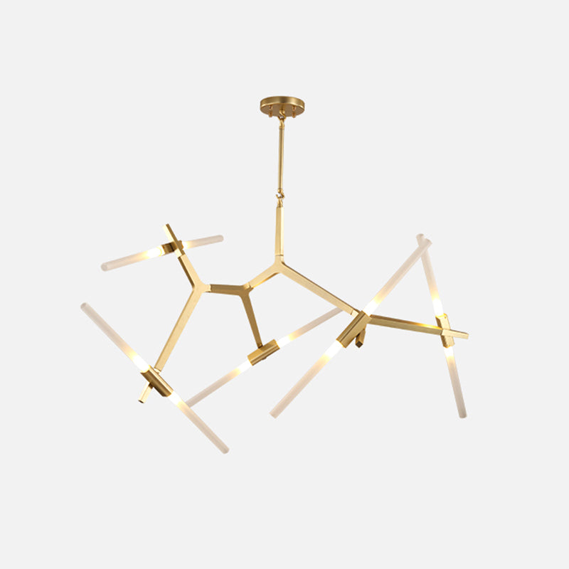 Acrylic LED Chandelier Modern Suspension Light in Gold for Living Room Dinning Room